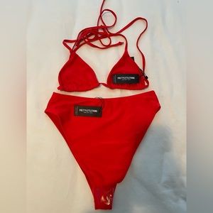 PLT high waisted bikini, color red, size medium.